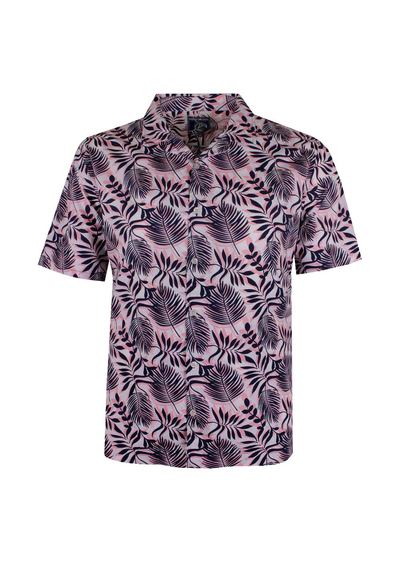 RAGING BULL PINK & NAVY FERN S/S SHIRT