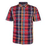 BEN SHERMAN MADRASS RED S/S SHIRT-new arrivals-BIGMENSCLOTHING.CO.NZ