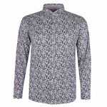 BROOKSFIELD WHITE FLOWER L/S BUSINESS SHIRT-new arrivals-BIGMENSCLOTHING.CO.NZ