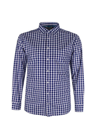 BROOKSFIELD OXFORD GINGHAM L/S BUSINESS SHIRT