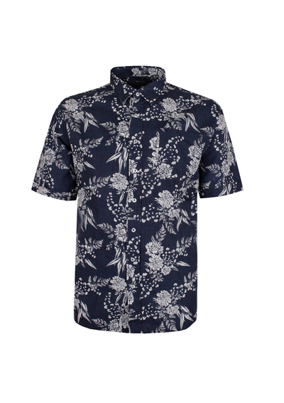 BACKBAY INDIGO PALM LINEN S/S SHIRT