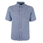 BACKBAY BAR STRIPE LINEN S/S SHIRT-new arrivals-BIGMENSCLOTHING.CO.NZ