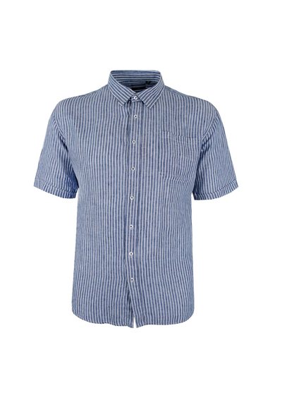 BACKBAY BAR STRIPE LINEN S/S SHIRT