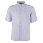 BACKBAY PINSTRIPE LINEN S/S SHIRT-new arrivals-BIGMENSCLOTHING.CO.NZ