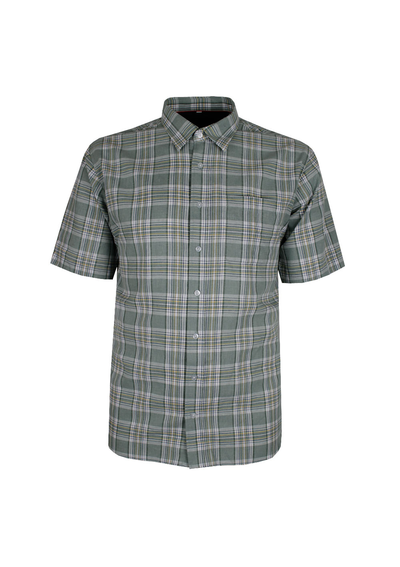 PERRONE DUTCH PLAID LINEN MIX S/S SHIRT