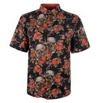 KAM ORANGE DARK SKULLS S/S SHIRT-new arrivals-BIGMENSCLOTHING.CO.NZ